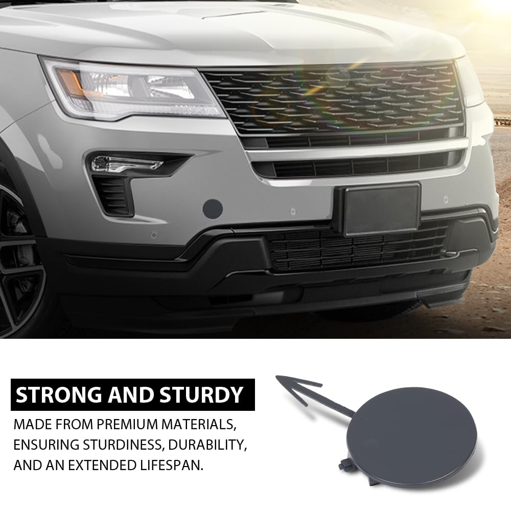 G-PLUS Front Bumper Tow Hook Eye Cover Cap Compatible with Ford Explorer (submodel: Base, Limited, Platinum, Sport, XLT) 2018-2019 JB5Z17A900AB, FO1029104 Black PP