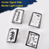 G-PLUS Corner Light Fit Chevy CK/C10 1500 2500 3500 2WD 1994-2000,（ONLY For Composite Headlights） Signal Side Marker Lamps Bumper Headlamps (Clear Lens Chrome Housing Clear Reflector),faros Assembly