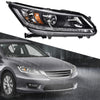 G-PLUS One Right Passenger Side Headlight Compatible with Honda Accord 2013 2014 2015 Headlamp Halogen Clear Lens Black Housing Amber ReflectorBumper Headlamps,faros delanteros