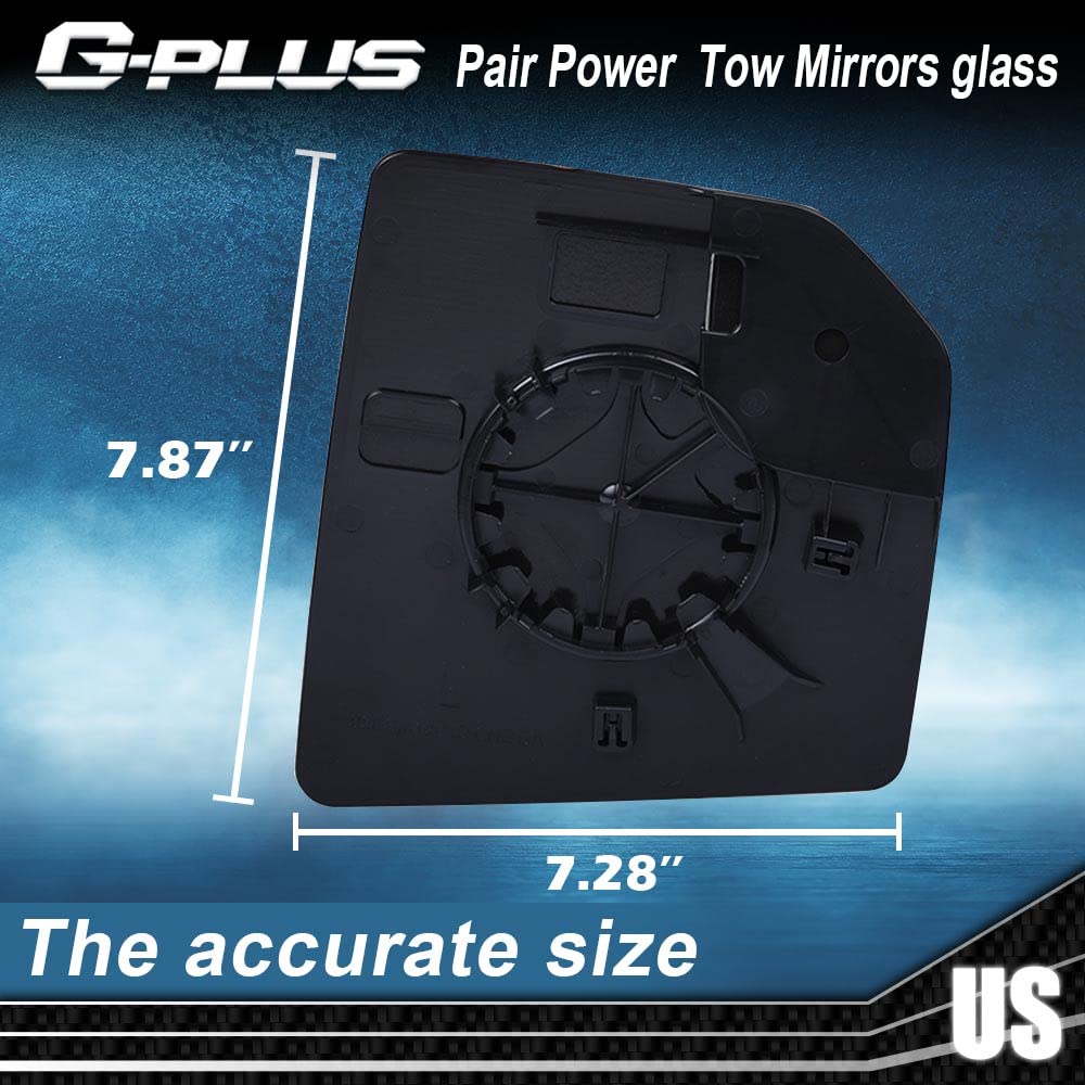 G-PLUS Power Mirror Glass Compatible With Ford F150 2015-2020 Exterior Mirror View Mirror Glass,A Pair Left+ Right Side