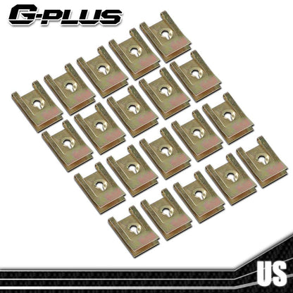 G-PLUS Metal automobile screw body fender bumper retainer U-nut clip gasket fastener 40Pcs Compatible with BMW 1er - E81 - E82 - E87 - E88 - F20