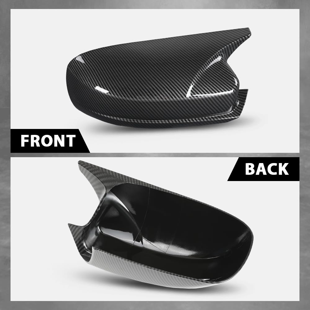 G-PLUS Side Mirror Covers Shell Cap Left and Right Compatible with Dodge Charger SRT 2015-2023 Carbon Fiber