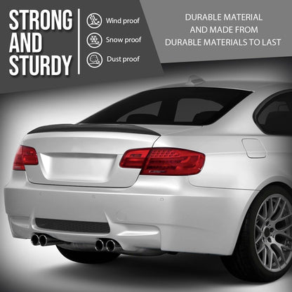 G-PLUS Rear Trunk Spoiler Wing Compatible with BMW 3 Series Coupe E92 2006-2013, Fit BMW M3 Coupe E92 2007-2013, Fit 2 Door Coupe Only Rear Spoiler Wing Carbon Fiber Black