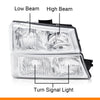 G-PLUS Headlights Assembly + Tail Lights Fit Chevy Silverado 1500 1500 HD 2500 2500 HD 2003-2006, Clear Lens Chrome Housing Clear Reflector Headlamps Assembly Dark Red Taillights