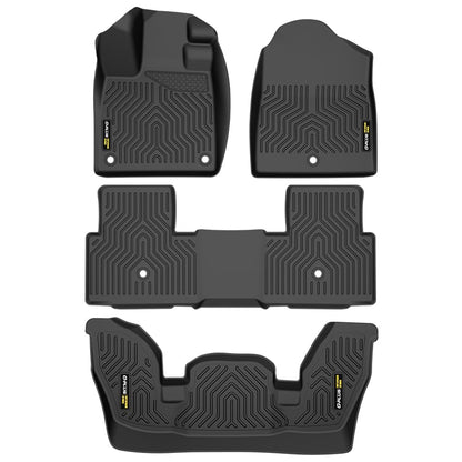 G-PLUS TPE Floor Mats Compatible with Honda Pilot 2023 2024 2025, 1st & 2nd & 3rd Row 4pcs All Weather Full Cover Protection Floor Liners Accessories Cargo Liner