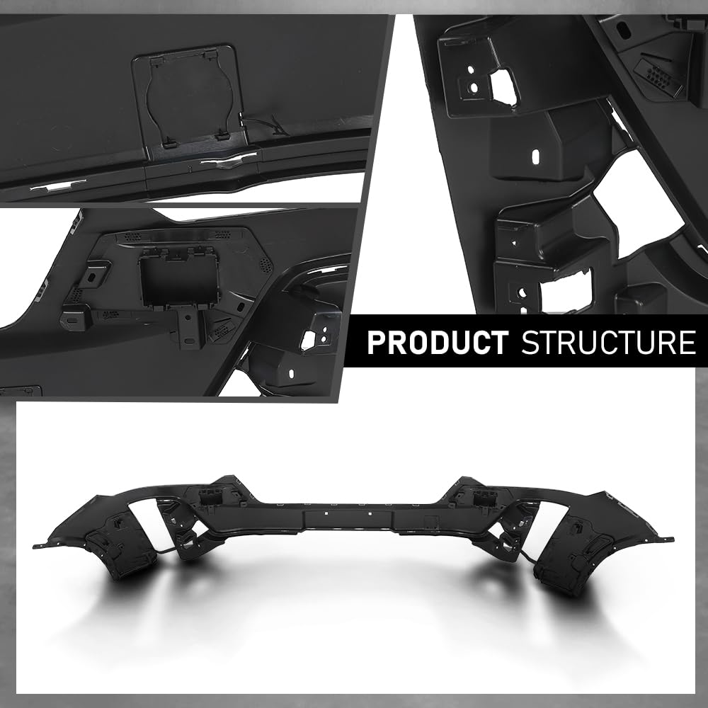 G-PLUS 1PC Front Bumper Cover Compatible with Cadillac XT6 Luxury 2020 2021 2022 2023 2024, 577443677, 343777787, Black