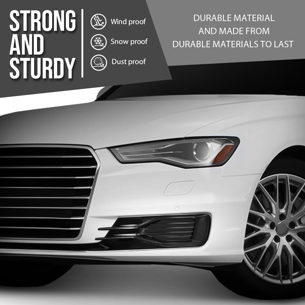 G-PLUS Front Bumper Foglight Cover Grill Compatible with Audi A6 C7 2014-2018, Not Fit S-Line Model 1028143, 4G0807647 Chrome Black