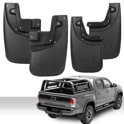 G-PLUS Heavy Duty Molded Mud Flaps Compatible with Toyota Tacoma with Fender Flares 2005-2015 Mud Guards Splash Front & Rear Mudguards Black Set of 4