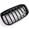 Black Front Bumper Kidney Grille Hood Grill Compatible for BMW F48 F49 X1 2016-2017