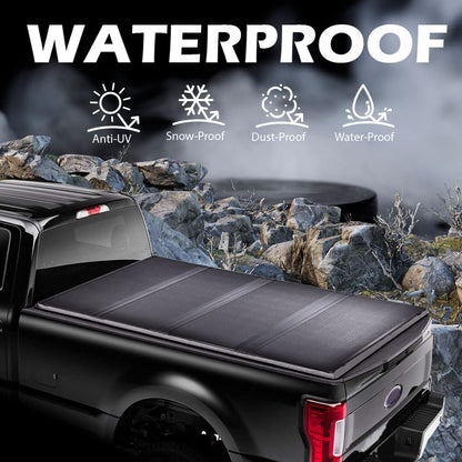 G-PLUS T4 Four-Fold Hard Lock 8Ft Truck Tonneau Cover Compatible with 2004-2008 Ford F150 | ONLY Fits Standard Cab Or Super Cab | 8'Long Bed Black