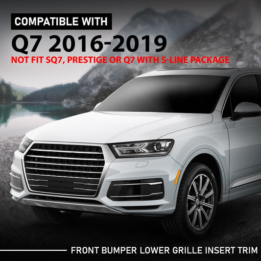 G-PLUS Front Bumper Cover Grille Insert, Compatible with Audi Q7 2016-2019, AU1036118, 4M0807647B4W3