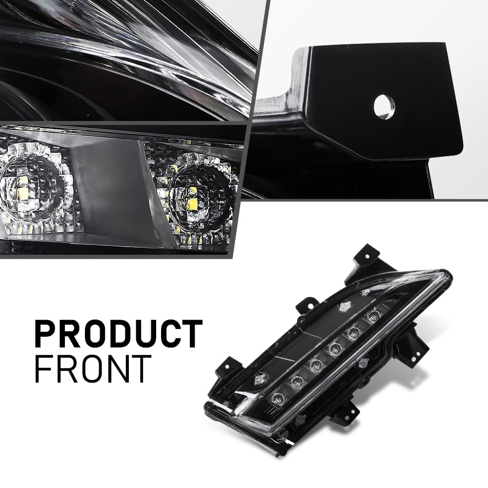 G-PLUS LED Front Fog Light Daytime Running Light Lamp Right Passenger Side Compatible with Lincoln MKC 2015-2018 EJ7Z13200C, FO2563100 Black