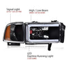 G-PLUS LED Headlights Assembly Fit Dodge Ram 1500 1994-2001,Fit Dodge Ram 2500 3500 1994-2002,Left & Right Headlamps w/o Bulbs,Clear Lens Black Housing Amber Reflector faros delanteros