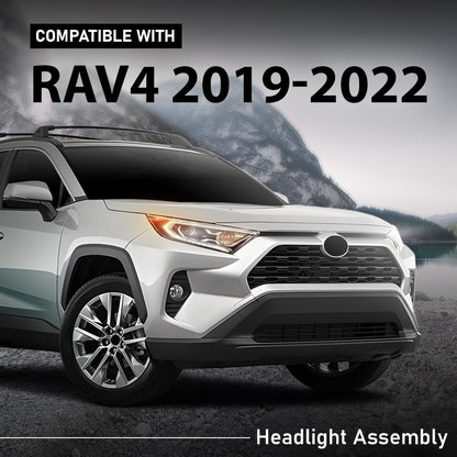 G-PLUS LED Headlights Assembly Front Headlamp Right Compatible with Toyota RAV4 XLE Hybrid XSE/Limited 2019-2022 81110-0R162 Bumper Headlamps,faros delanteros