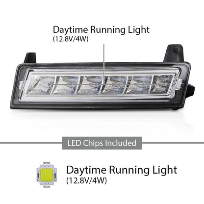 G-PLUS Pair LED Fog Lamp Daytime Running Lights, Compatible with Benz ML Class GL Class 2008-2013/ GLK Class 2009-2013, LH Driver & RH Passenger Side 2PCS, A1648200656, A1648200756