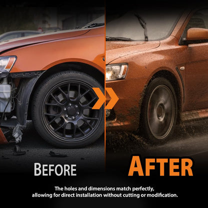 G-PLUS Front Left & Right Side Fender Liner Set Compatible with Lancer 2008-2015 2 PCS Black