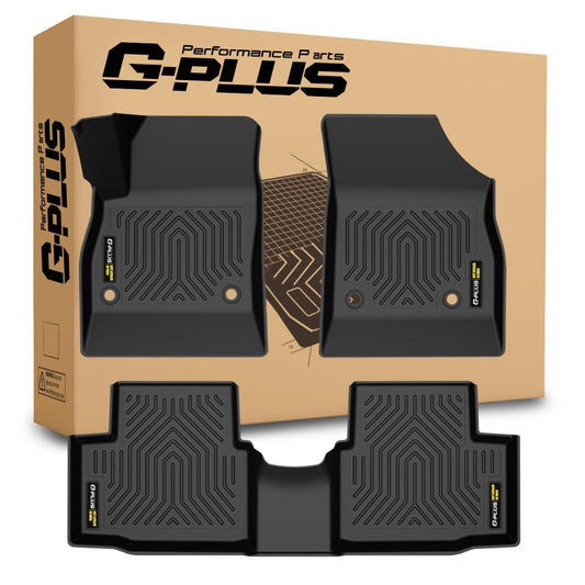 G-PLUS Floot Mats Compatible with Chevy Cruze 2017 2018 2019 TPE Custom Fit All Weather Protection Car Mats Floor Cargo Liners Accessories 1st & 2nd Row Black alfombras para carro 3PCS