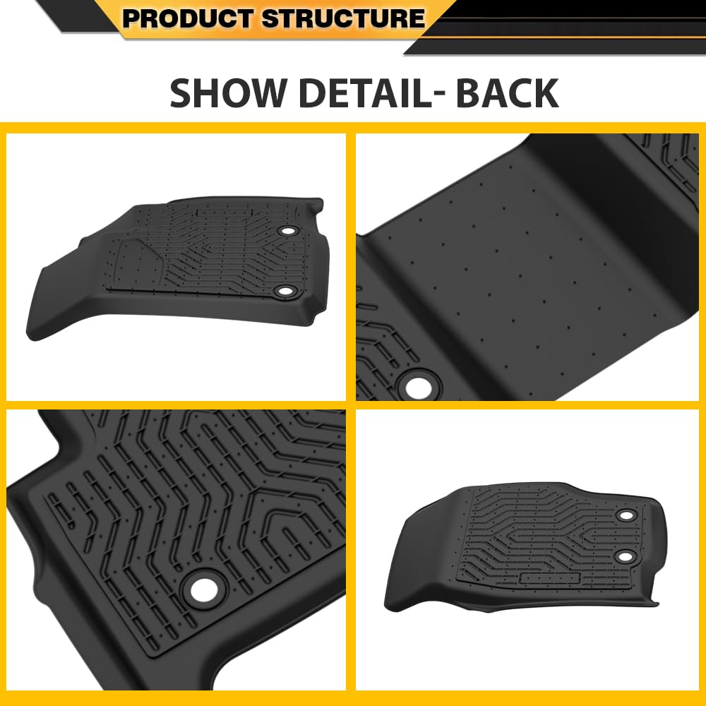 G-PLUS Cargo Liners, Compatible with Jeep Grand Cherokee 2022-2024 (Include 4xe NOT for L or WK), 1st & 2nd Row, All Weather Full Cover Protection, Black