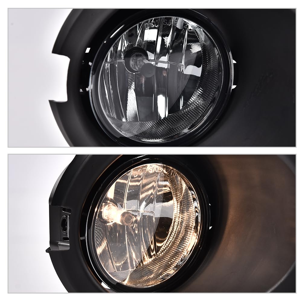 G-PLUS Bumper LED Fog Lights Compatible With 2011-2014 Ford F150, (NOT For SVT Raptor Models), Driving Fog Lamps w/Switch/Bracket/Bulbs Pair (Smoky lens)
