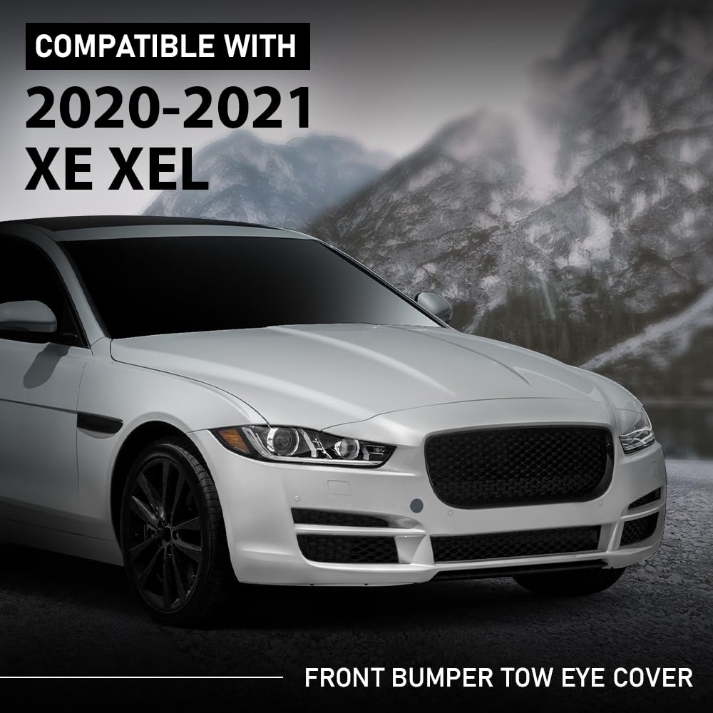 G-PLUS Front Bumper Tow Eye Cover Compatible with Jaguar XE XEL 2020-2021