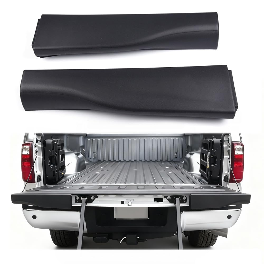 G-PLUS Step Side Tailgate Molding Trim Cap Compatible for 2008-2016 Ford F250 F350 F450 Super Duty (Designed for Tailgates with Flex Step Only) Molding Trim End Cover Caps, Right Left 15.94"(2Pcs)