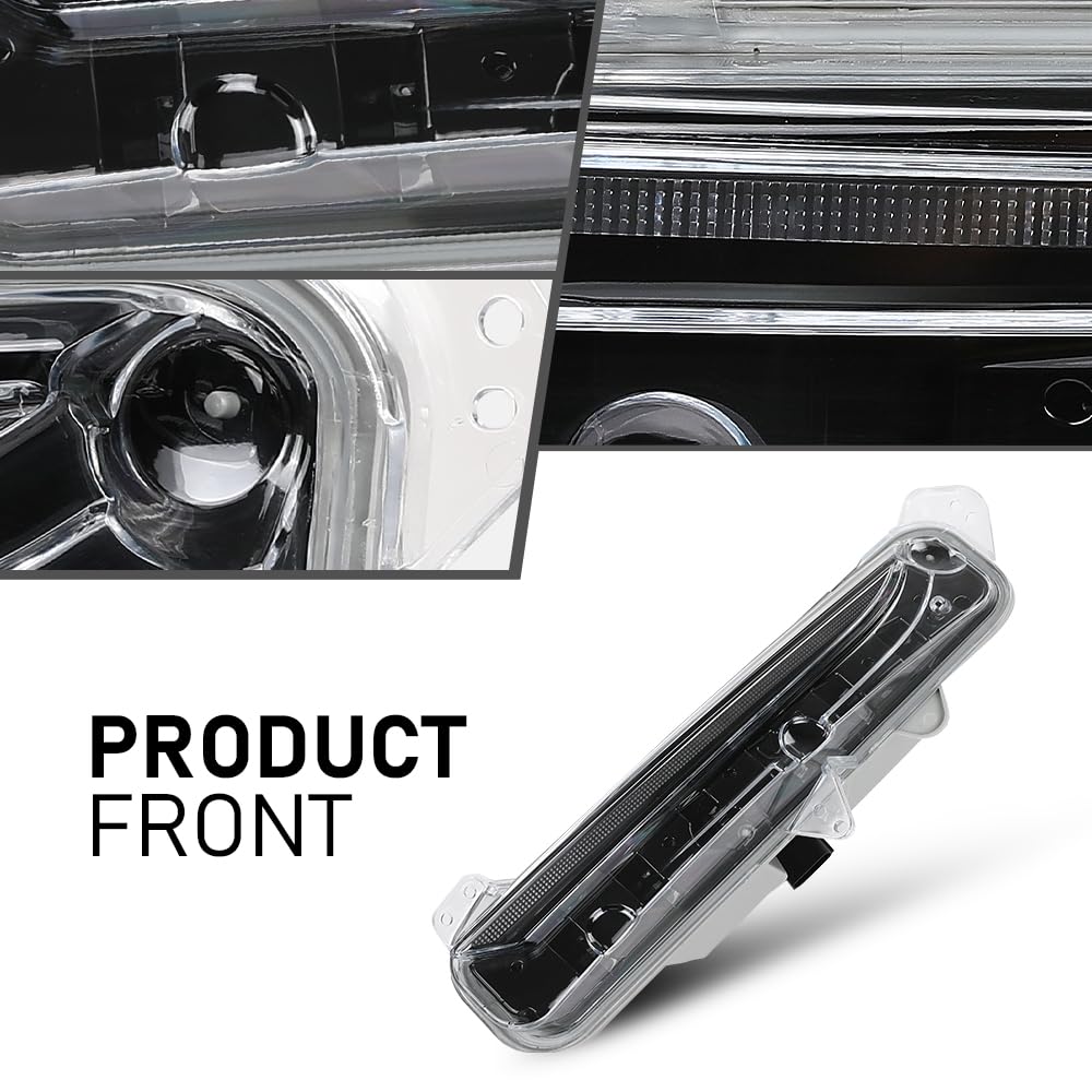 G-PLUS Set of 2 Fog Lights Lamp Compatible with Lincoln MKX 2016-2017 FA1Z13200D, FA1Z13200C, FA1Z-13200-D, FA1Z-13200-C Black Left+Right Side