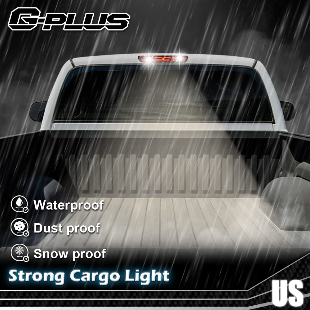 G-PLUS LED 3rd Third Center High Mount X Stop Light Lamp Compatible with 2004-2012 Chevy Colorado/GMC Canyon 2006-2008 Isuzu I-Series 3D LED Bar Tail Brake Light 15286505