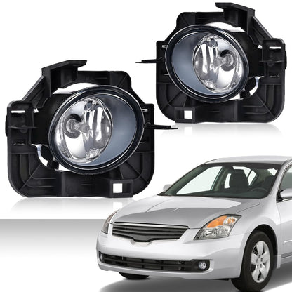 G-PLUS Bumper Fog Lights Compatible with 2007-2009 Nissan Altima Clear Driving Fog Lamps A pair W/Bulbs + Wiring Kit neblineros para autos delantero faros antiniebla