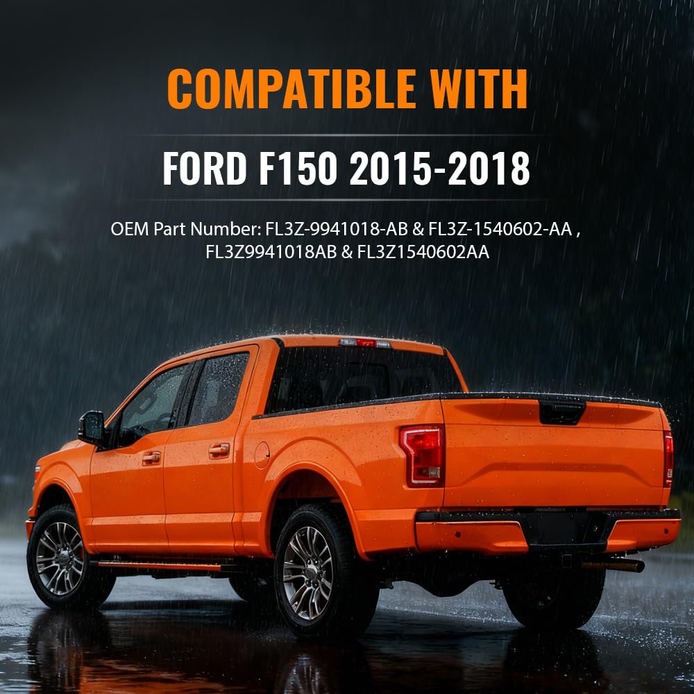 G-PLUS Top Flex Step Tailgate Molding Cover Trim Cap Compatible with 2015-2018 Ford F150 FL3Z-9941018-AB & FL3Z-1540602-AA Black