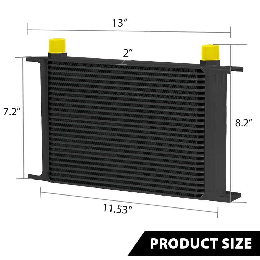 G-PLUS Universal Aluminum Engine Transmission Oil Cooler Kit+ Oil Filter Relocation Kit Thermostat Adaptor