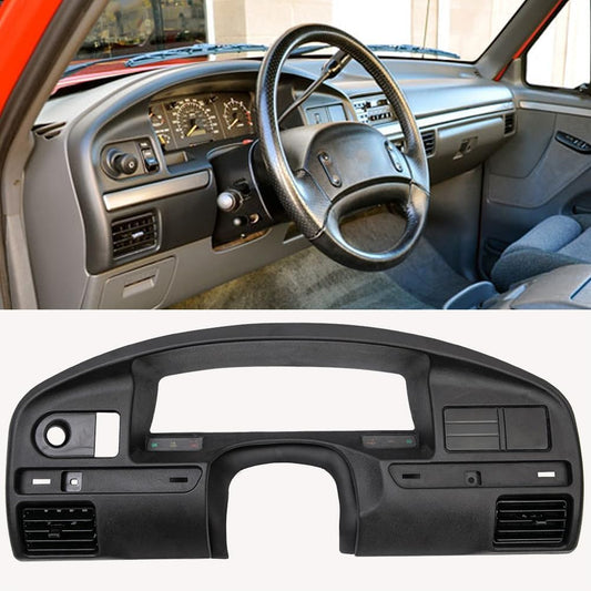 G-PLUS Dashboard Dash Panel Bezel Compatible with 1992 1993 1994 1995 1996 1997 Ford F150 F250 F350 Super Duty Instrument Dash Panel Replacement for F2TZ15044D70A Gas Engines ONLY
