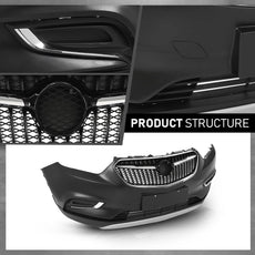 G-PLUS Front Bumper Cover Grille for Buick Encore 2017-2021 Primed Black Additional Angle