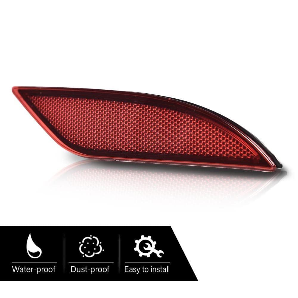G-PLUS Rear Bumper Reflector Right Passenger Side Assembly Unit Compatible with Chevy Malibu Hybrid 2016-2019 /Fit Malibu L 2016-2021 /Fit Malibu LS LT 2016-2022 23174490 GM1185113 23174489 GM1184113