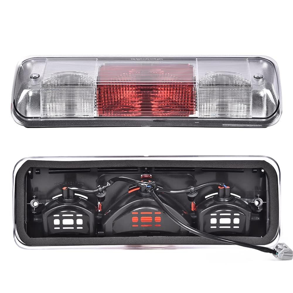 G-PLUS 3rd Third Brake Light Compatible with Ford F150 2004-2008/ Fit Explorer Sport Trac 2007-2010/ Compatible with Lincoln Mark LT 2006-2008 (Clear/Red Lens Black Housing)
