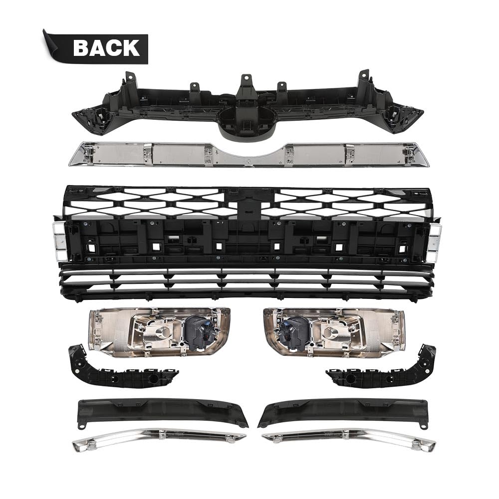 G-PLUS Front Bumper Grille Assembly Body Kits 13pcs Compatible with Toyota 4Runner Limited 2014-2019