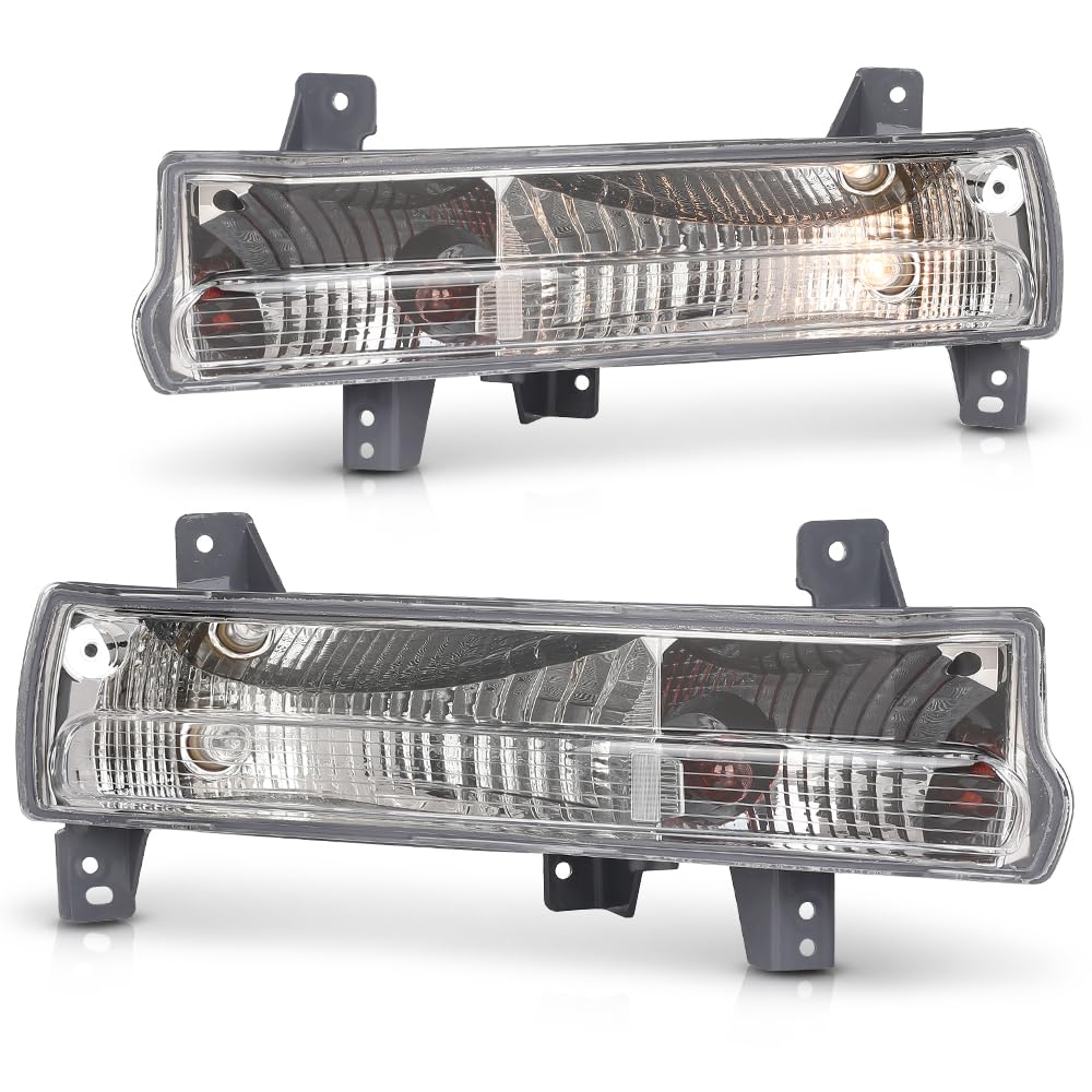 G-PLUS Front Bumper Parking Lights Pair Compatible with Jeep Compass 2017-2021 55112721AB Clear Lens