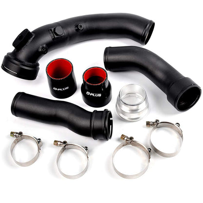 G-PLUS Aluminum Intake Turbo Charge Pipe Kit Compatible with Home Use BMW N55 F2X F3X Black