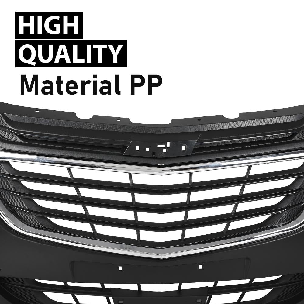 G-PLUS Front Bumper Cover Upper Lower Grille Set Compatible with Chevy Equinox 2018-2021 Grill 84150736, GM1200760, 84226249, 84226250