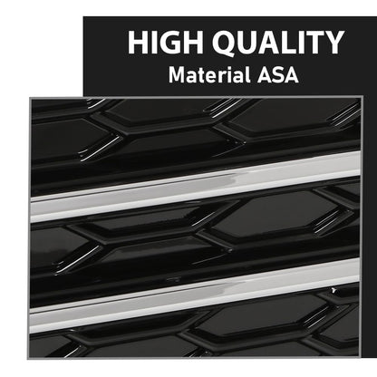 G-PLUS Pair Front Fog Light Cover Bumper Grille Bezel, Compatible with Audi S4 / A4 B9 S-LINE 2016-2018, LH Driver & RH Passenger 2PCS, 8W0807681F, 8W0807682F