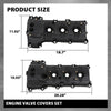 G-PLUS Engine Valve Cover Set Compatible with Ford Edge 2011-2018 Fit Ford F150 Mustang 2011-2017 w/o Cam Sensor Port Hole, Non-Turbo Black