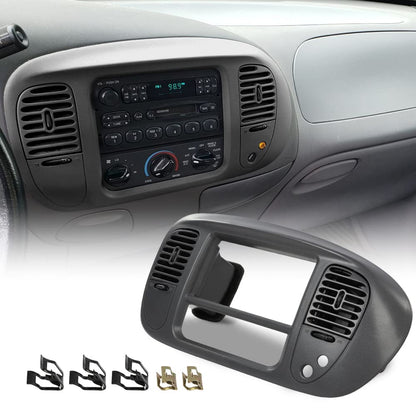 G-PLUS Dash Pad Bezel Graphite & Center Dash Radio Bezel Fit Ford F150 / Ford Expedition 1997-2003 Gray