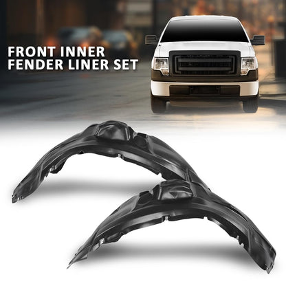 G-PLUS Pair Front Fender Liner Inner, Compatible with Ford F150 2010-2014, LH Driver & RH Passenger 2PCS, FO1248146, FO1249146, AL3Z16102A, AL3Z16102C, AL3Z16103A, AL3Z16103D