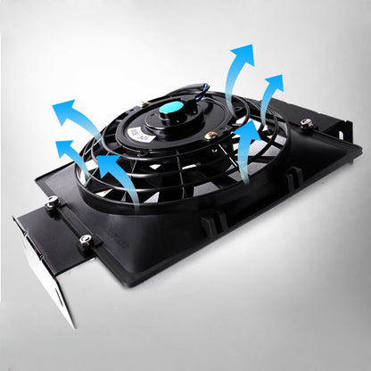 30 ROW AN10 Universal Engine Aluminum Oil Cooler Kit + 7" Electric Cooling Fan + Oil Filter Adapter Kit