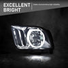 G-PLUS LED Headlights Assembly Compatible with Ford Mustang 2005-2009 7R3Z13008D, 7R3Z13008C Bumper Headlamps Left & Right Smoky Lens Chrome Housing Amber Reflector faros delanteros