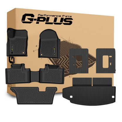 G-PLUS Floor Mats & Cargo Liner Compatible with 2016-2025 Dodge Durango 7 Seats TPE Custom Fit All Weather Protection Truck Mat Floor Cargo Liner Accessories Black Alfombras para Carro