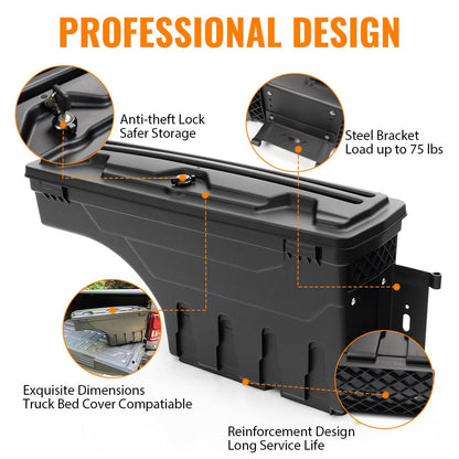 G-PLUS New Lockable Storage Box Case Compatible with Chevy Silverado GMC Sierra 1500 2500 3500 2007-2018 Truck Bed Toolbox Rear Right Passenger Side