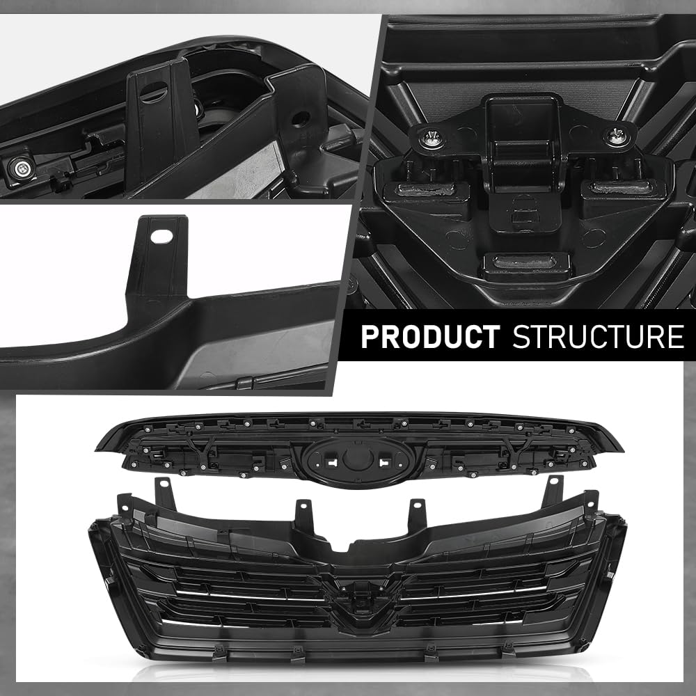G-PLUS Front Grille Assembly, Compatible with Subaru Forester 2022-2024, J1010SJ260 Black