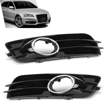 G-PLUS Front Bumper Fog Light Grille Cover Compatible with Audi A3 8P S-Line 2009-2012,Only Fit for S-Line Bumper 8P0807682, 8P0807681