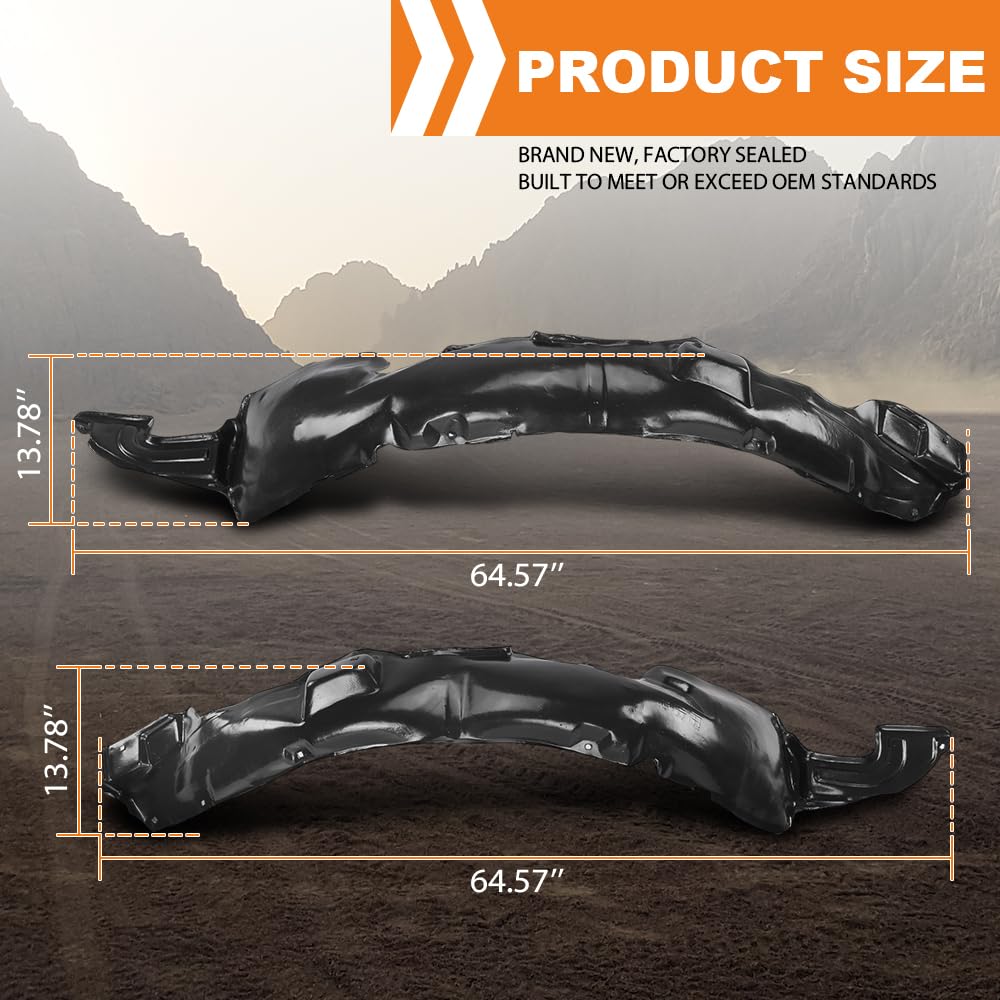 G-PLUS Front Inner Fender Liner Set Compatible with Hyundai Elantra 2007 2008 2009 2010 868112H000, 868112H010, 868122H000, 868122H010, HY1250112, HY1251112 Black