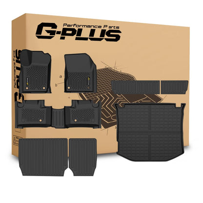 G-PLUS TPE Floor Mats Fit Jeep Grand Cherokee 2011-2021 Cherokee WK 2022-2023 1st & 2nd Row Truck Accessories Cargo Liners All Weather Protection 8PCS Black Alfombras para Carro